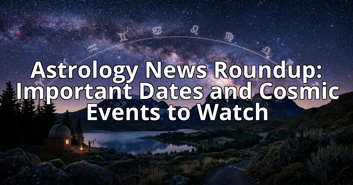 Astrology News Roundup: Important Dates and Cosmic Events to Watch cover image