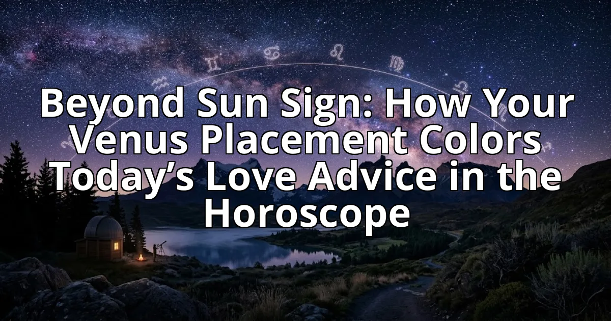 Beyond Sun Sign: How Your Venus Placement Colors Today’s Love Advice in the Horoscope cover image