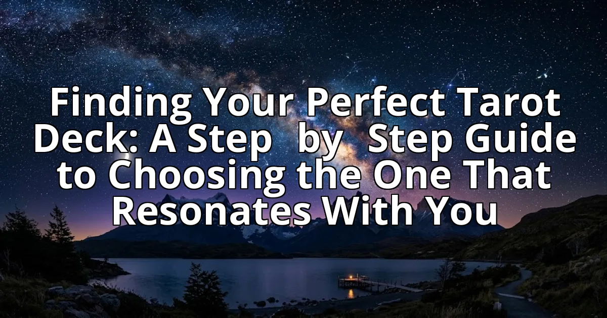 Finding Your Perfect Tarot Deck: A Step‑by‑Step Guide to Choosing the One That Resonates With You cover image