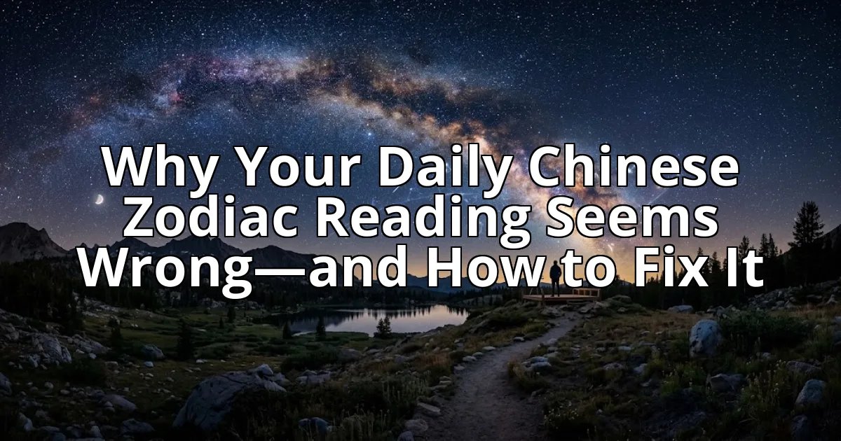 Why Your Daily Chinese Zodiac Reading Seems Wrong—and How to Fix It cover image